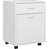 vidaXL Omarica na kolesih bela 45x38x54 cm iverna plošča | Shoptok.si