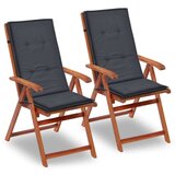  Vrtni jastuci za stolice 2 kom antracit 120x50x3 cm od tkanine | shoptok.hr