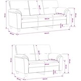  Set sofe 2 pcs Tamnosiva Baršun - Tamnosiva 2-sjedalo (120 cm) + 3-sjedalo | shoptok.hr