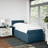 Box spring krevet s madracem plavi 90x190 cm baršunasti | shoptok.hr