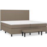  Krevet s oprugama i madracem smeđesivi 200x200 cm od tkanine | shoptok.hr
