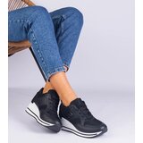 Gemre Eralda women's black sneakers adorned with a metallic insert | Shoptok.si