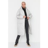 Trendyol Stone Oversize Hooded Quilted Inflatable Coat Cene