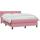 Box spring postelja z vzmetnico roza 140x220 cm žamet, (22011005) | Shoptok.si