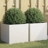Maison Chic Cvetlično korito - Cvetlični Lonec 2 kosa belo 42x40x39 cm jeklo, (21789280) | Shoptok.si
