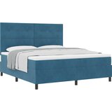 vidaXL Opremljen ležišče z vzmetnico Temno modra Super King Žamet, (22052144) | Shoptok.si