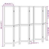  Sobna pregrada s 6 panela bijela od masivnog drva paulovnije 40 x 160 cm | shoptok.hr