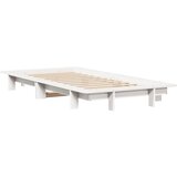 vidaXL Posteljni okvir bel 90x190 cm trdna borovina, (21292113) | Shoptok.si