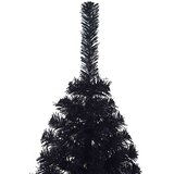  Umjetna polovica božićnog drvca sa stalkom crna 150 cm PVC | shoptok.hr
