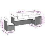 6-dijelni set vrtnih sofa od poliratana s jastucima svjetlosivi | shoptok.hr