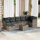  8-dijelni set vrtnih sofa od poliratana s jastucima sivi | shoptok.hr