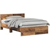  Krevetna konstrukcija s uzglavljem Staro drvo 193 x 125 x 70 cm | shoptok.hr