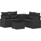  Set sofe 6 kom. Crna Poli Rattan i čelik | shoptok.hr