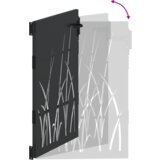 vidaXL Vrtna vrata Črna 105 x 125 cm Jeklo s prašnim premazom | Shoptok.si