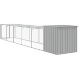  Kavez za kokoši s igralištem svjetlosivi 110x609x110 cm čelični | shoptok.hr