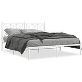 vidaXL Metalni okvir za krevet s uzglavljem bijeli 150x200 cm | shoptok.hr