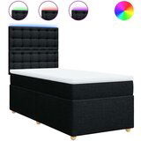  Krevet s oprugama i madracem crni 100 x 200 cm od tkanine | shoptok.hr