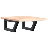  Zidna polica za umivaonik od čelika i masivne hrastovine Smeđa 40 x 50 x 2 cm | shoptok.hr