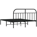  Metalni okvir za krevet s uzglavljem crni 140x190 cm | shoptok.hr