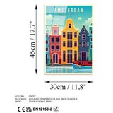 WALLXPERT dekorativna slika od kaljenog stakla, amsterdam, uv 1028 (30x45 cm)