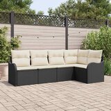  Sjedeća garnitura za vrt 5 kom. Crna poliratan 232.5 x 122.5 x 85 cm | Shoptok.si