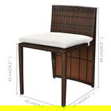 vidaXL 3-Dijelni bistro set od poliratana s jastucima smeđi | shoptok.hr