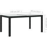  Zunanja jedilna garnitura 5-delna z blazinami poli ratan črna, (20676011) | Shoptok.si