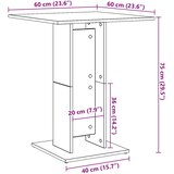 Bistro stol bijeli 60 x 60 x 75 cm od konstruiranog drva | shoptok.hr