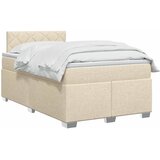  Krevet s box springom, madracem i LED-om Krem 120 x 200 cm | shoptok.hr