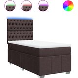 vidaXL Krevet s oprugama i madracem tamnosmeđi 80x200 cm od tkanine | shoptok.hr