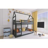 Molarem Home Drveni dječji krevet na kat Axel - grafit - 200x90 cm - Bez madraca | shoptok.hr