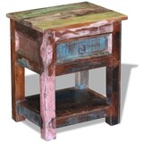  Bočni stolić s 1 ladicom masivno obnovljeno drvo 43x33x51 cm | shoptok.hr