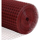 vidaXL Crvena zavarena žičana ograda 1.5x10 m čelik | shoptok.hr