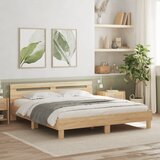 Furnova Posteljni okvir z vzglavjem in LED sonoma hrast 160x200 cm, (21938818) Cene