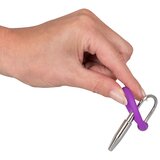 Penis Plug - silikonski prsten za glavić s uretralnim konusom (ljubičasto-srebrni) | shoptok.hr