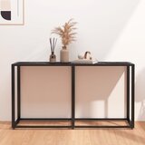 Maison Chic konzolna miza - miza ob steni črni marmor 140x35x75,5 cm kaljeno steklo, (21786109) | Shoptok.si