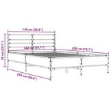 vidaXL Posteljni okvir črn 140x200 cm inženirski les in kovina | Shoptok.si