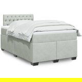 vidaXL Box spring postelja z vzmetnico svetlo siva 120x200 cm žamet, (21305090) | Shoptok.si