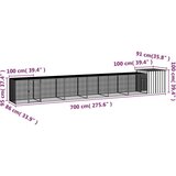  Kavez za kokoši sivi 700x91x100 cm od pocinčanog čelika | shoptok.hr
