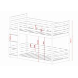 Molarem Home Drveni dječji krevet na kat Mini - bijeli - 190x90 cm - Madrac PE pjena 8 cm-spužvasti madrac | shoptok.hr