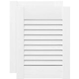 vidaXL Vrata za omarico z letvicami 2 kosa bela 39,5x29,5 cm | Shoptok.si