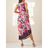 Resti Women's midi dress made of viscose, with straps and a belt in various floral patterns | shoptok.hr