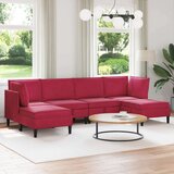  Komplet pohištva za dnevno sobo 6 pcs Vinorodna rdeča Žamet, (5000272737) | Shoptok.si