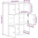 vidaXL Regal za knjige crni hrasta 60x24x76,5 cm od konstruiranog drva | shoptok.hr