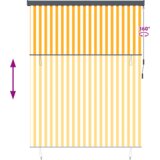 vidaXL Zunanja Rolfa Črtasto Prilagodljiva oranžna in bela 220 x 250 cm blago | Shoptok.si