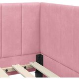 vidaXL Kutni okvir kreveta s madracem Ružičasta 100 x 200 cm Baršun | shoptok.hr