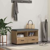  Klupa za hodnik s jastukom Umjetnički hrast 80 x 38 x 46 cm | shoptok.hr