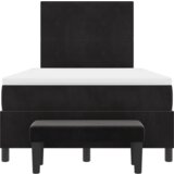  Krevet s kutijom s madracem i klupom Crna 120x190 cm Baršun | shoptok.hr