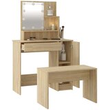  Set toaletnog stolića boja hrasta sonome LED konstruirano drvo Smeđa 86.5 x 35 x 136 cm | shoptok.hr