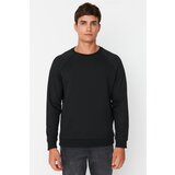 Trendyol Black Men's Basic Oversize Fit Crew Neck Raglan Sleeve Sweatshirt Cene